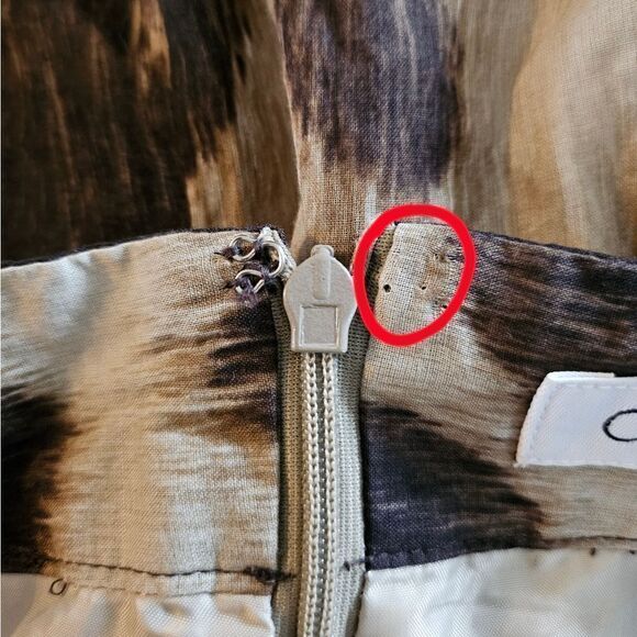 Calvin Klein Women’s Animal Print Pleated Full A Line Skirt Tan Brown Size 6 - Picture 8 of 8